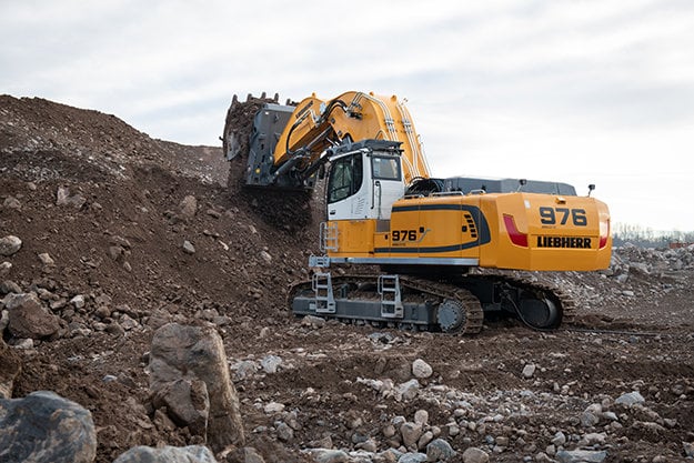 Two new local zero emission excavators from Liebherr: R 976-E and R 980 SME-E electric crawler excavators